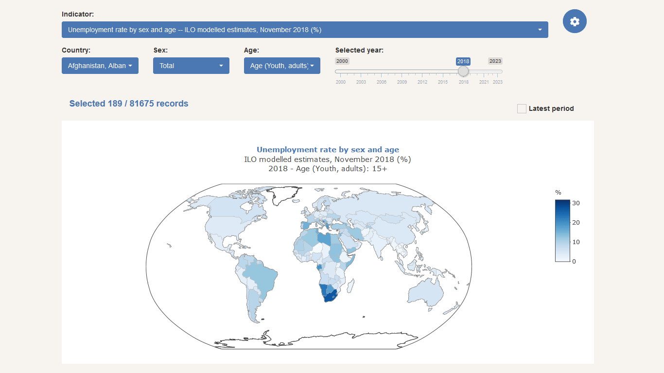 ILOSTAT data tools to find and download labour statistics