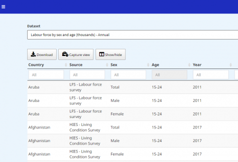 ILOSTAT data tools to find and download labour statistics