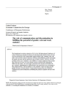 Working Paper 10 - UNECE ILO - Group of Experts on Gender Statistics
